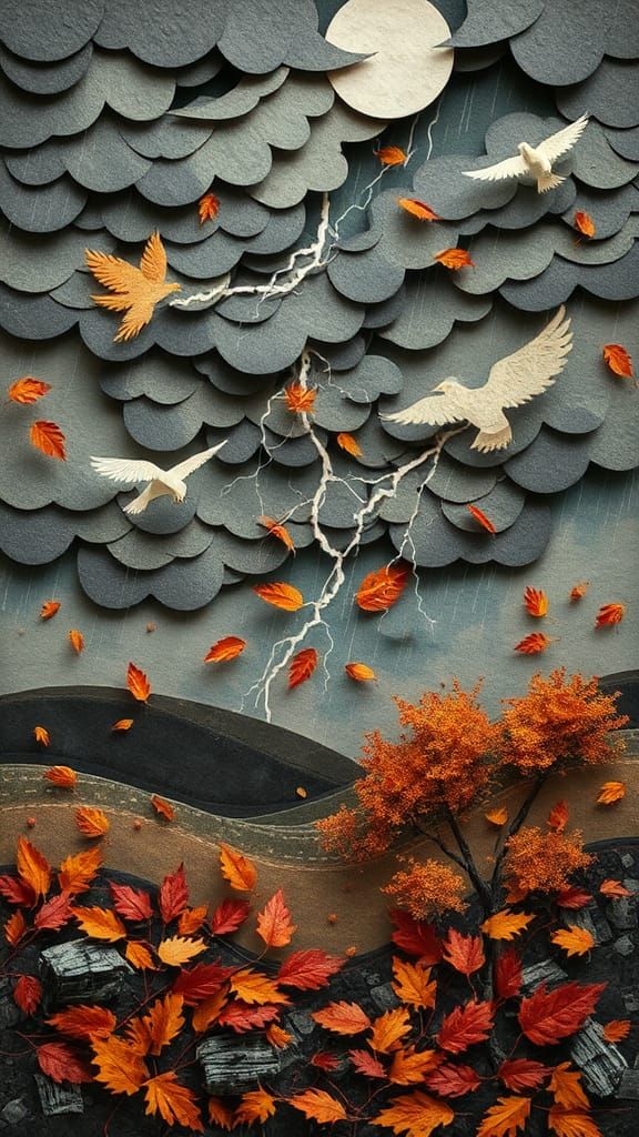 Fall Paper Collage Art
