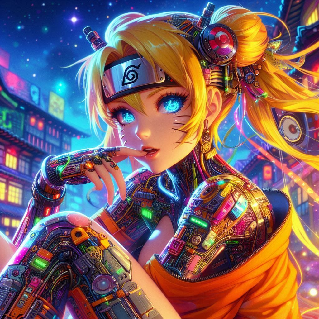 anime Beatmania IIDX artwork illustration female naruto, hea...