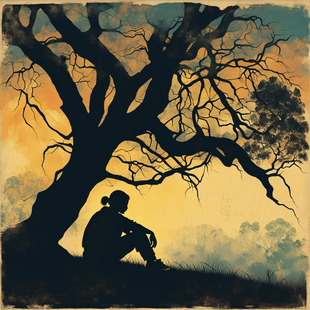Chola Silhouette in Tonalist Style
