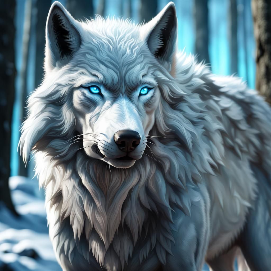 Snow wolf - AI Generated Artwork - NightCafe Creator