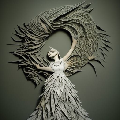 celestial woman in Surreal Sun and Moon Star made entirely o...
