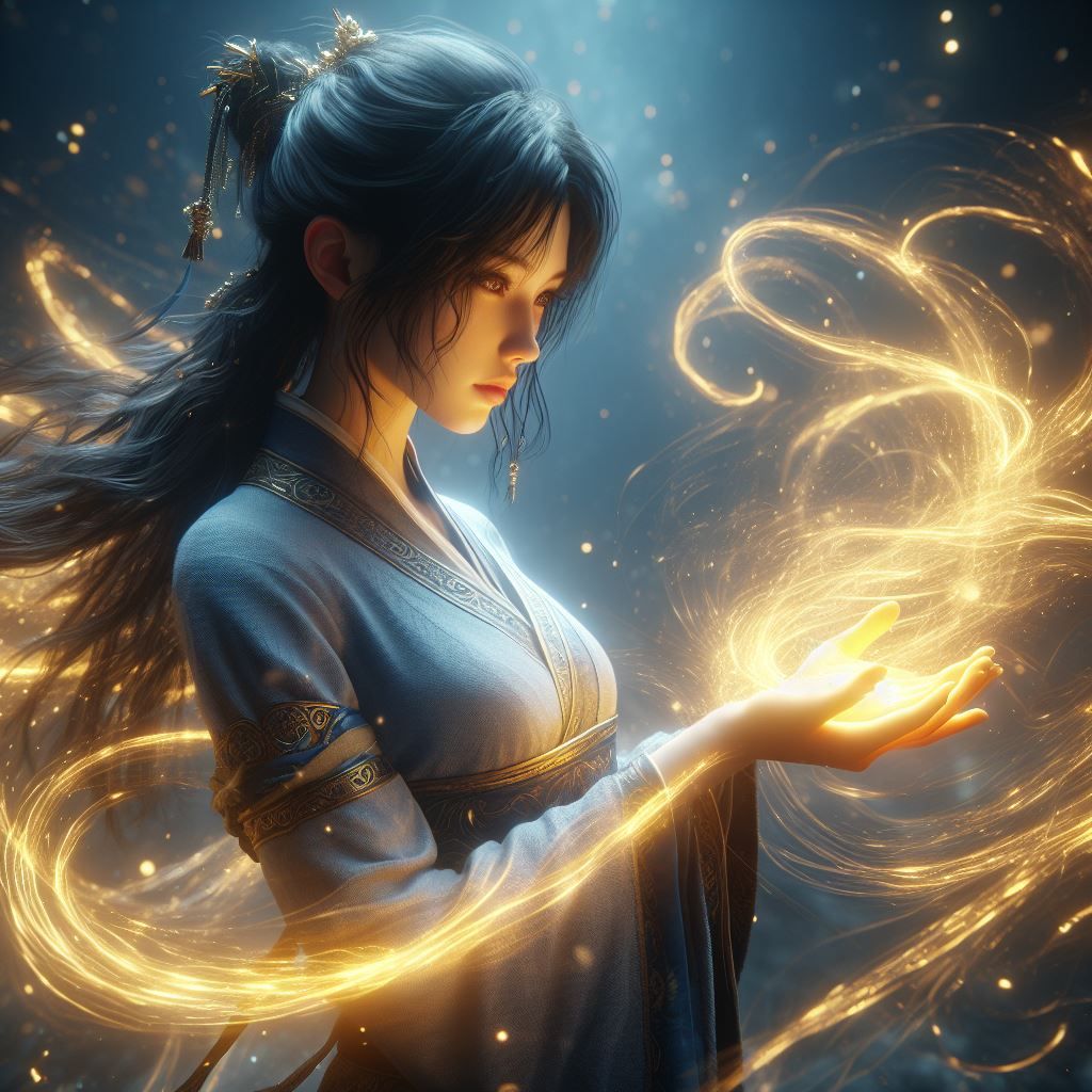 Light Asian sorceress