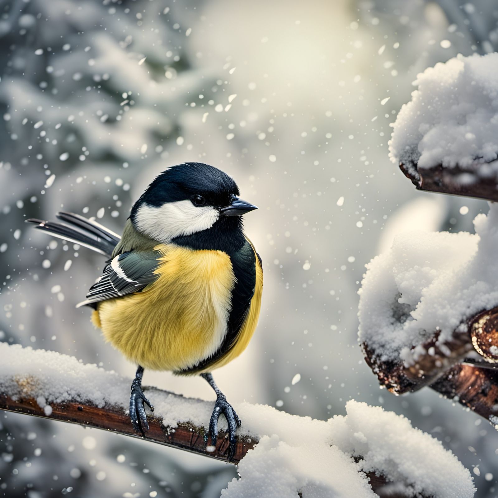 Parus major in winter  by @JFT97