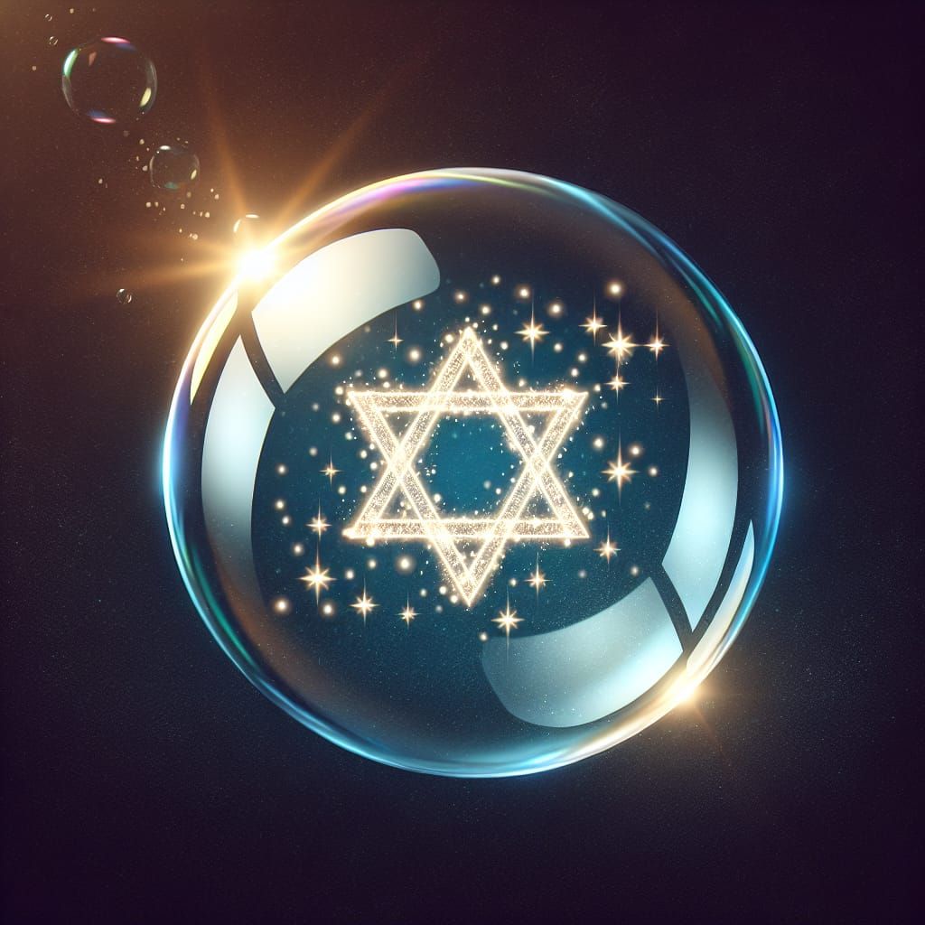 Sparkling Soap Bubble with Star of David