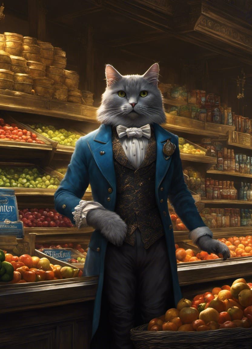 Cat vendor at animal supermarket