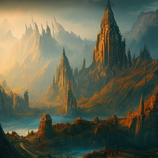 Cinematic fantasy landscape - AI Generated Artwork - NightCafe Creator