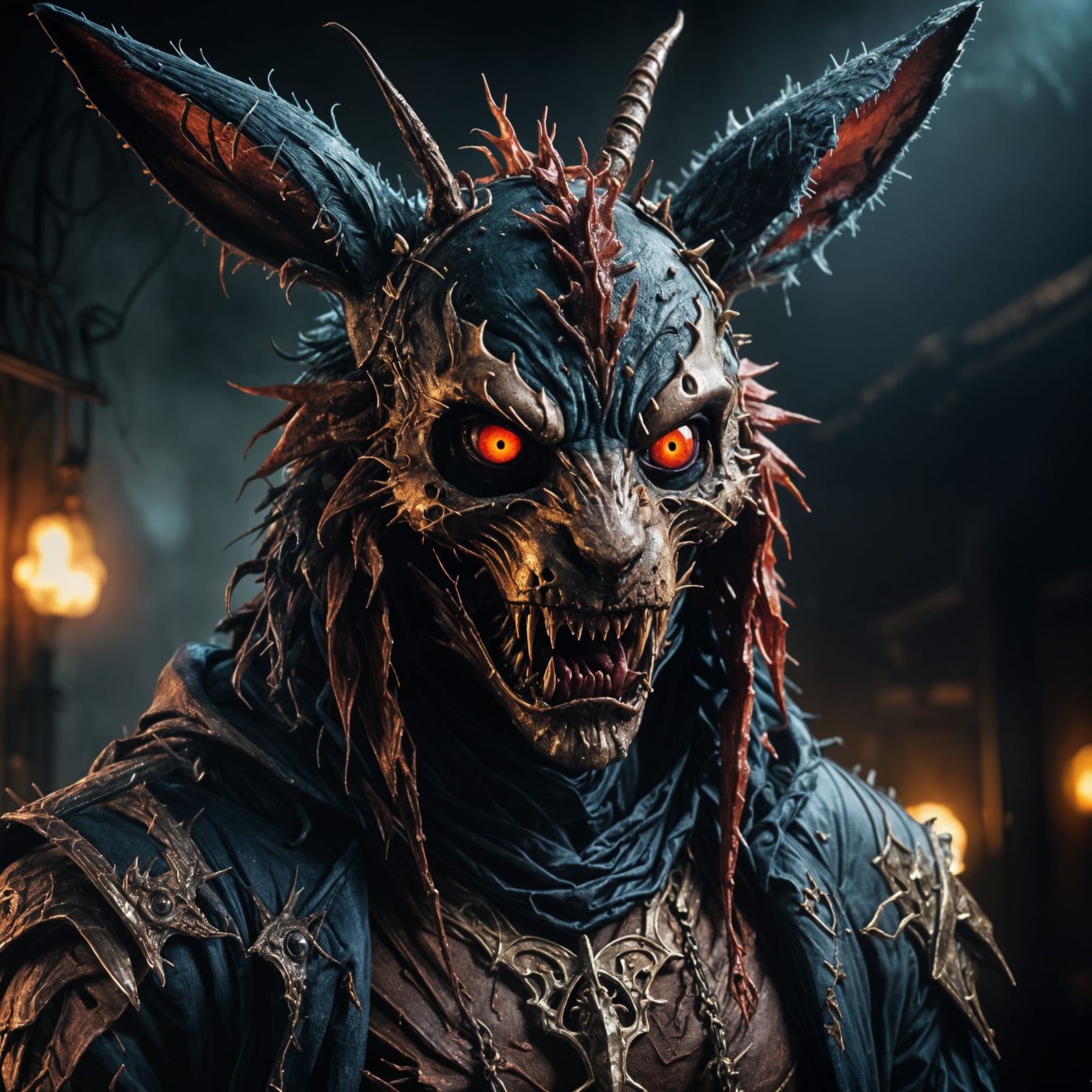 Demonic Rabbit Warrior in 3D Style