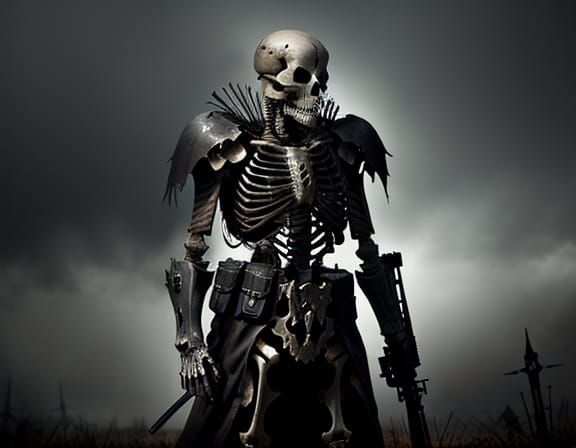 Skeleton Soldier Concept Art in Dark Fantasy Style