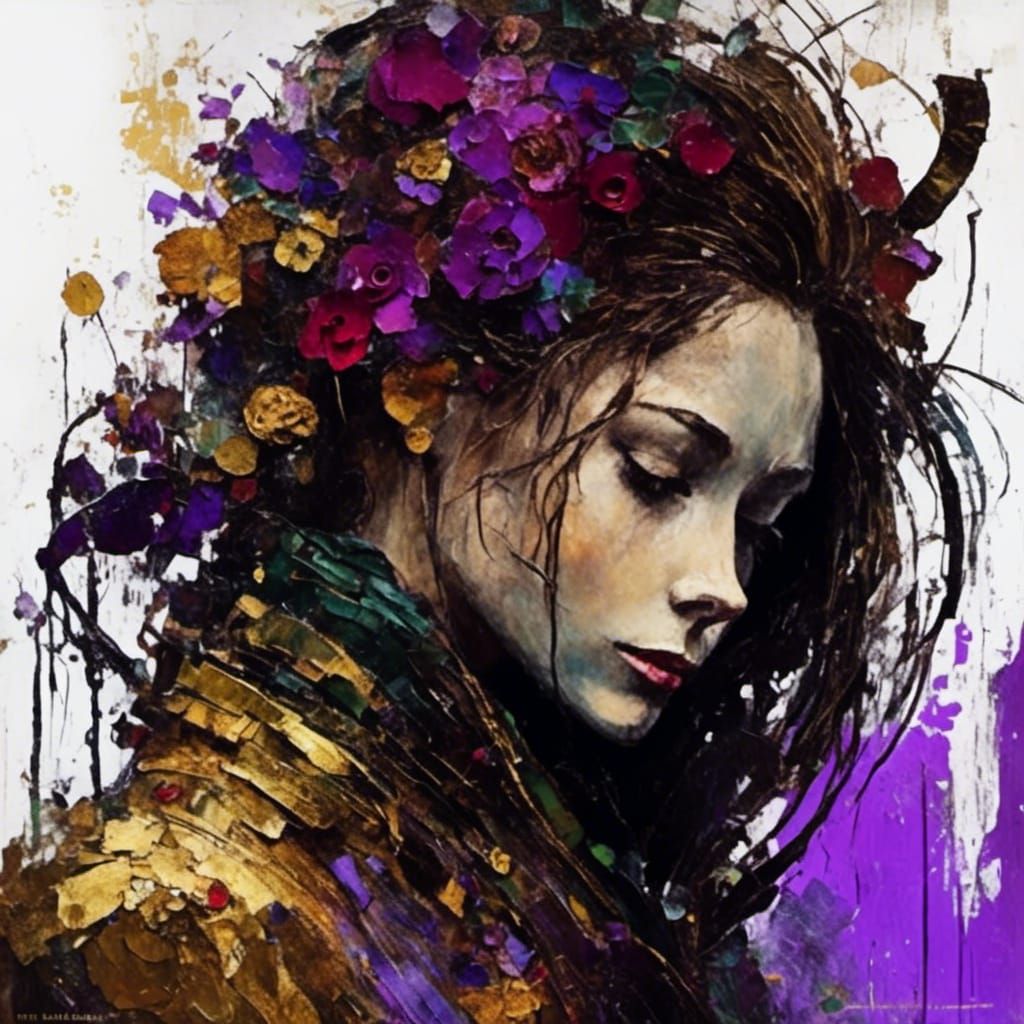 Cyberpunk Abstract Impressionism: Loving Gaze