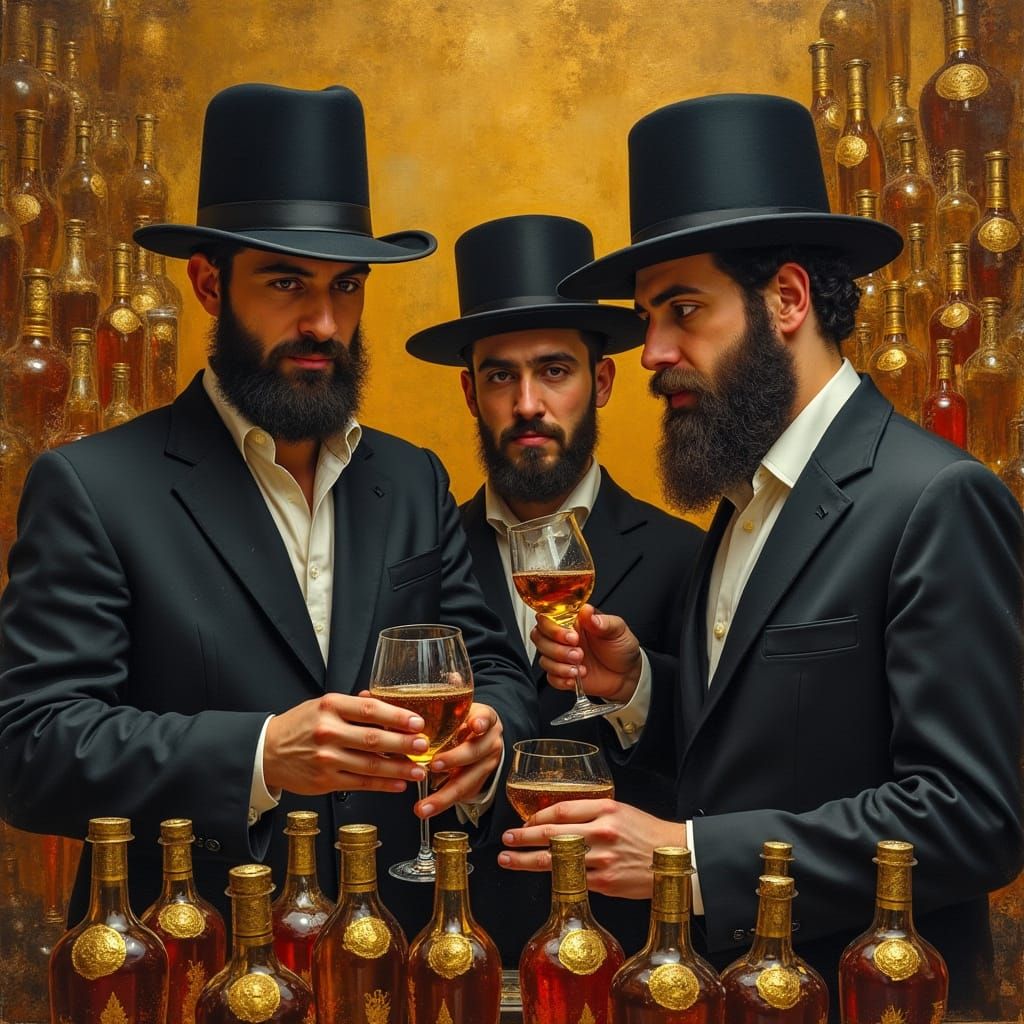 Orthodox Jewish Men Collect Charity in Traditional Attire wi...