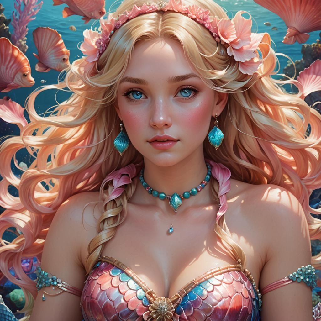 Realistic Portrait of a Mermaid
