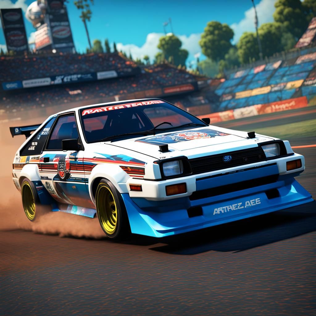 Rocket league white Toyota Sprinter Trueno AE86 - AI Generated Artwork ...