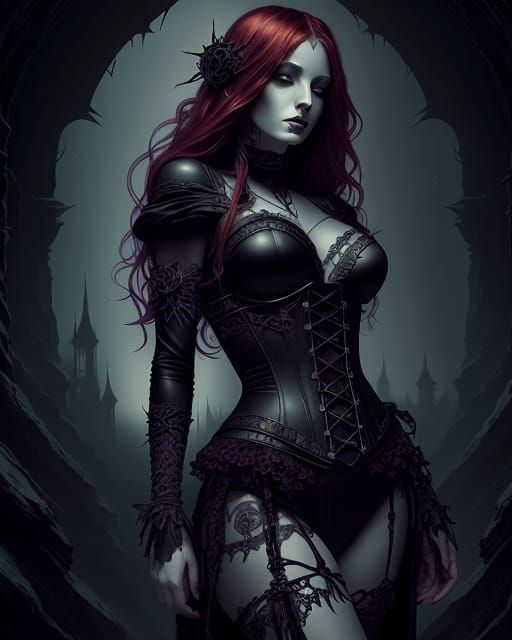 Gothic redheaded woman