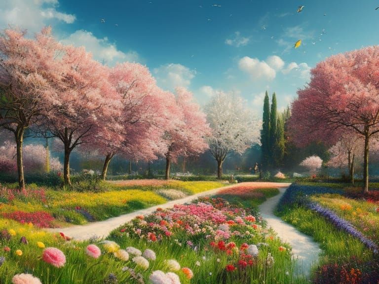 Insanely detailed photograph of a Snowy Pastel Field in Half...