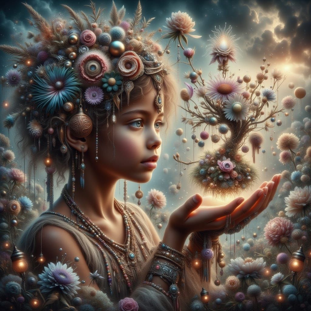 Enchanted Pearl World: Whimsical Hyperrealism