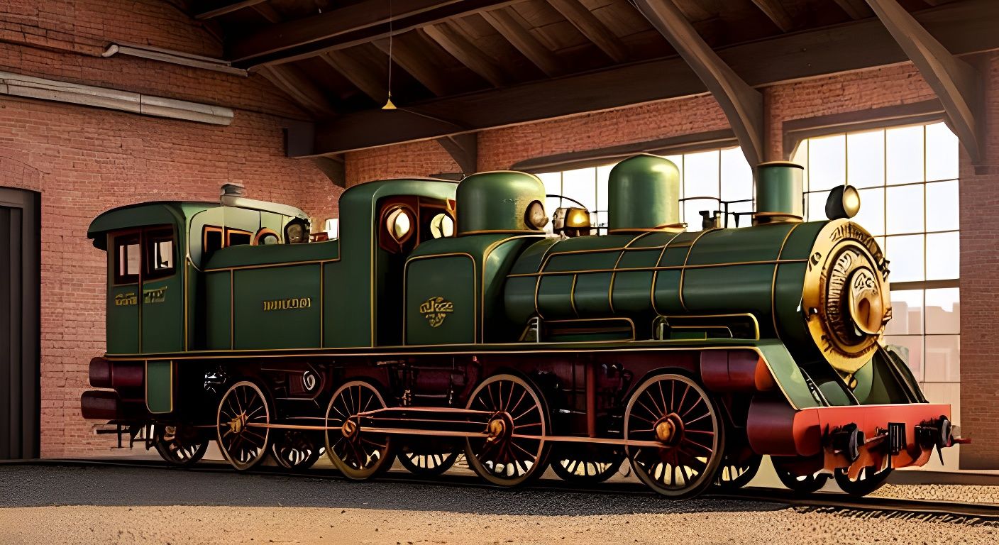 Fantasy vintage steam engine