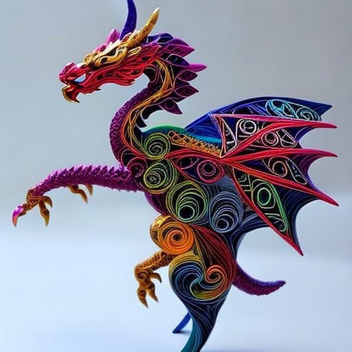 3D Paper Dragon - AI Generated Artwork - NightCafe Creator