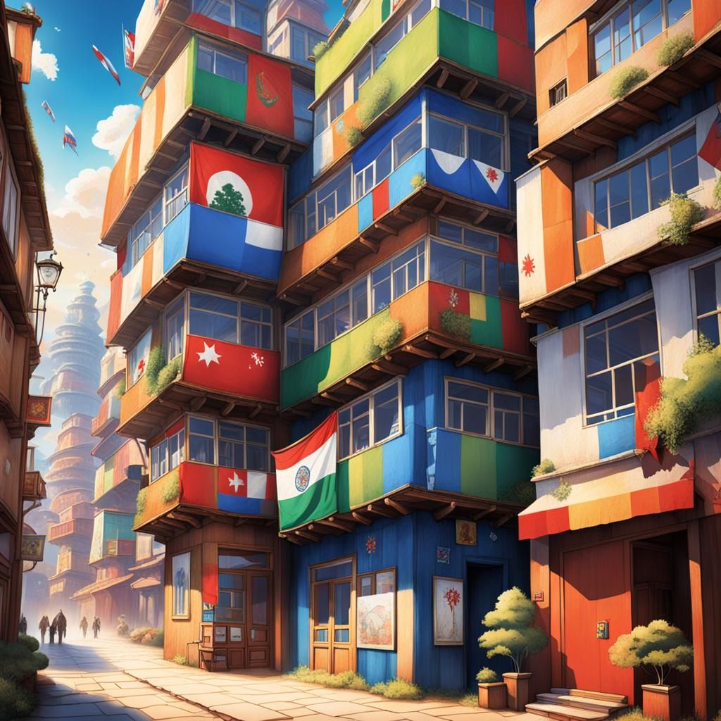 Fantasy Landscape; sometimes old and sometimes brand-new bui...