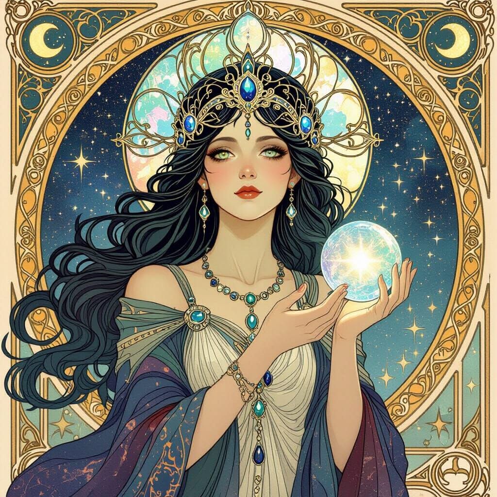 portrait of an ethereal female figure   by @ColourfulCreations