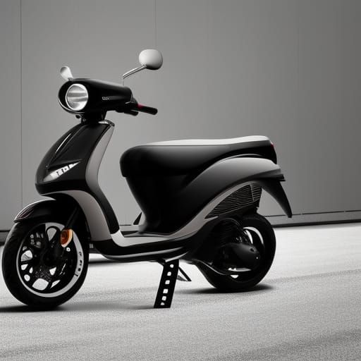 Piaggio stands on a dark field has leds on the side