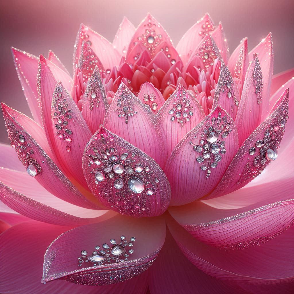 Jeweled Pink Lotus