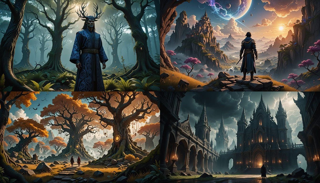 Eternal God Descends: Fantastical Portrait in Deep Color