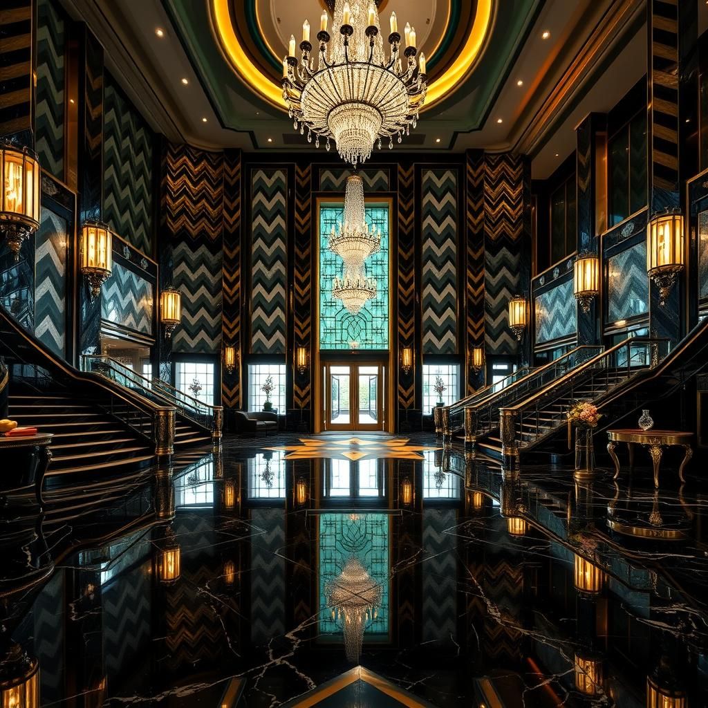 Art Deco hotel lobby