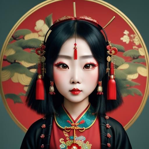 traditional chinese opera girl - AI Generated Artwork - NightCafe Creator