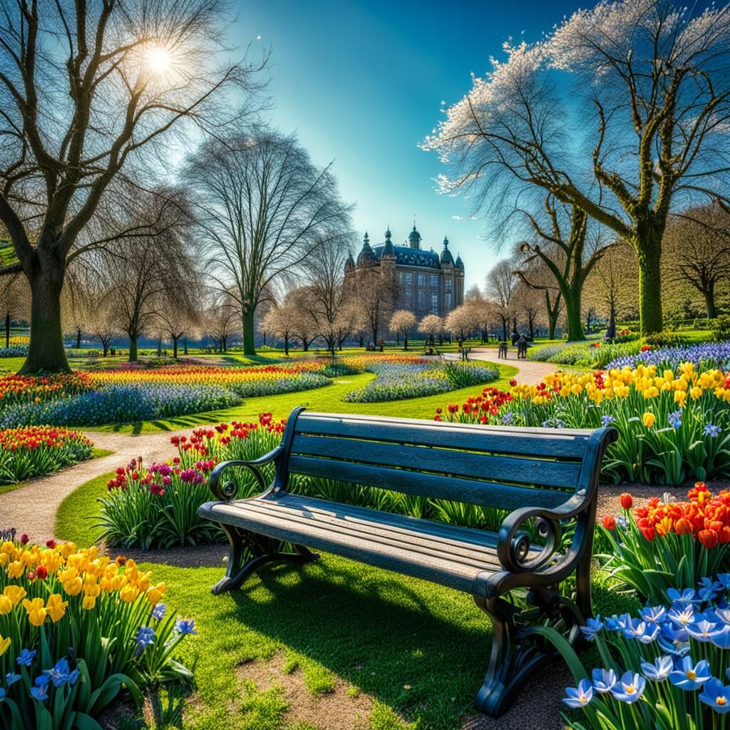 Sitting in a green park waiting for Spring, blue sky and war...