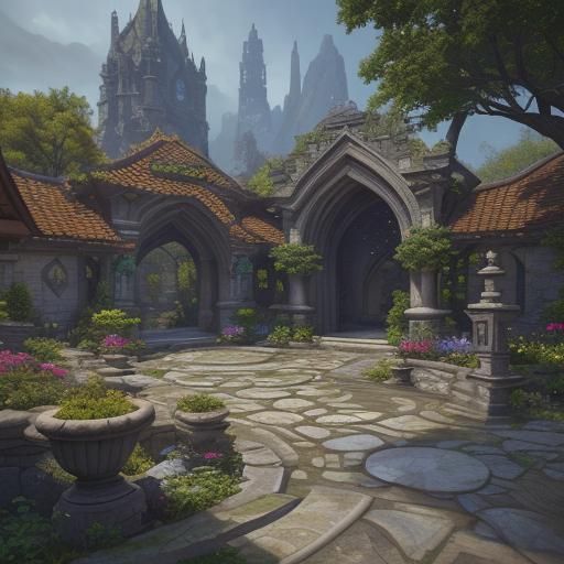 Stone tile garden