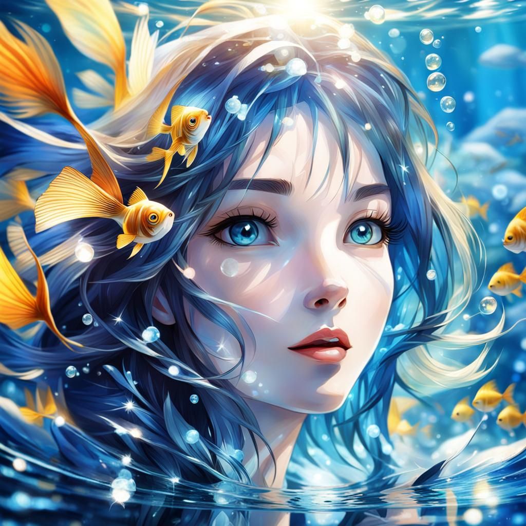 Girl underwater AI Generated Artwork NightCafe Creator