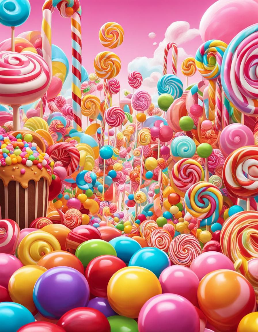 Candy art style! Whimsical playful colorful! candy!!! 🍬🍭 Candyland art ...