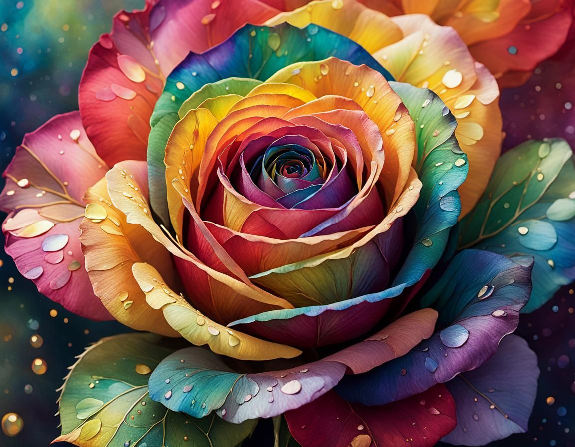 rainbow rose  by @Amy 