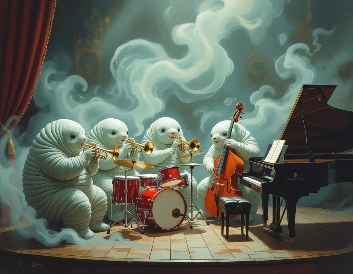 Tardigrades jazz combo orchestra, with trumpet, drums, bass, piano, by James ...  by @BuddyD