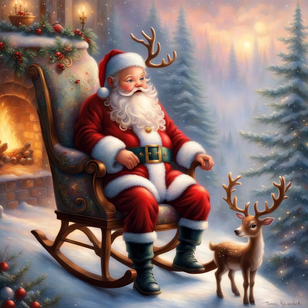 A Very Detailed Breathtaking Beautiful Stunning BABY Santa Sitting on ...