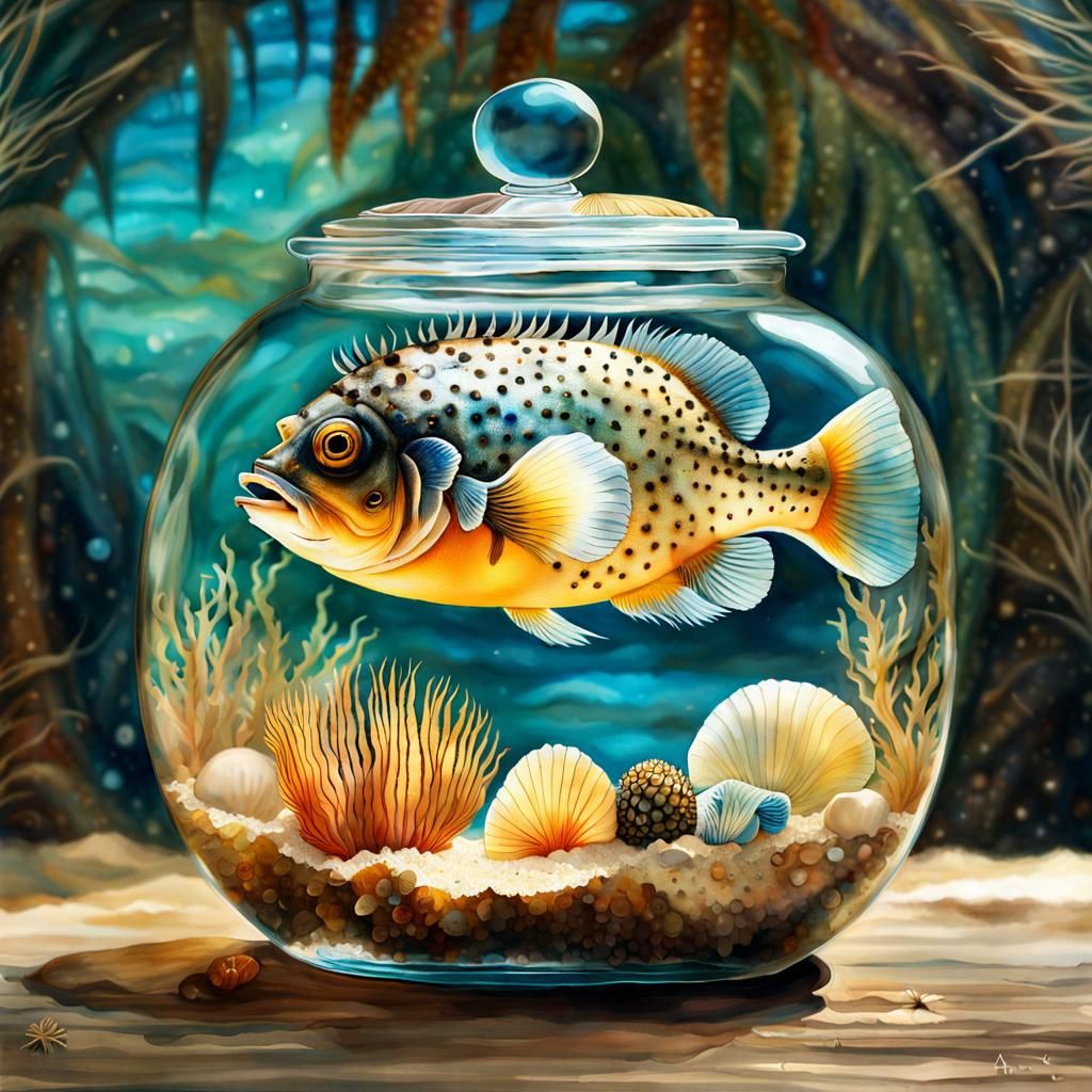 Pufferfish in a jar