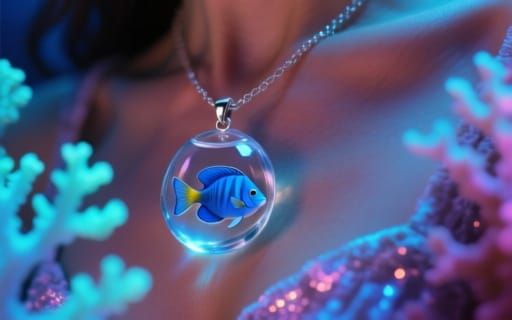 glass fish necklace