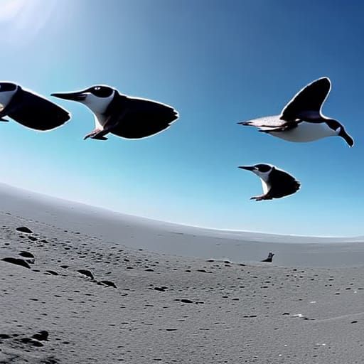 Penguins Flying Through the Air, Photographed on Space 👽 Ca...