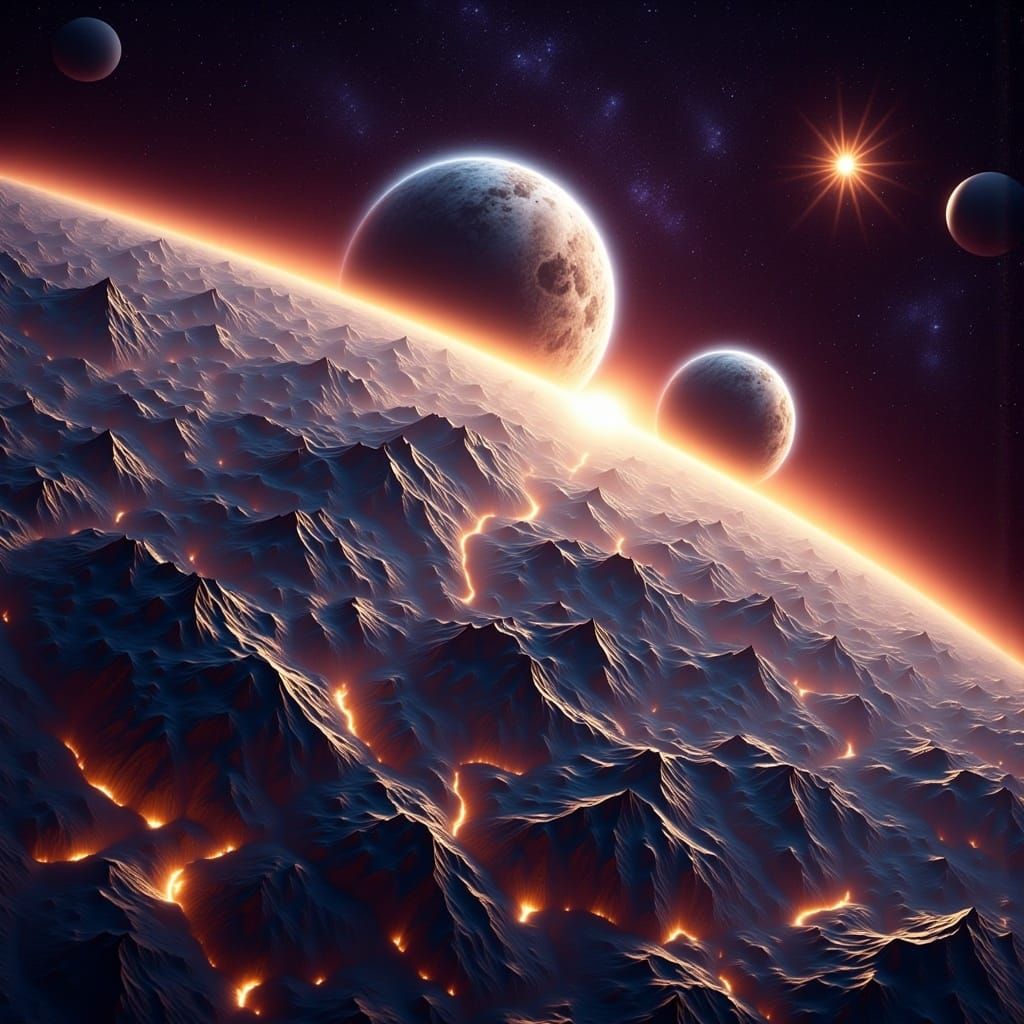  <lora:3D Mapper:1.0> a blinding race in space