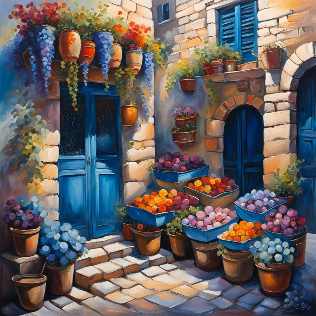 Watercolor, flower shop