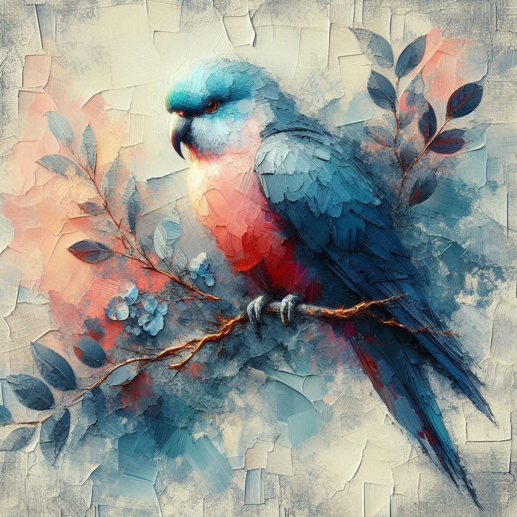 Painting of a cute beautiful bird