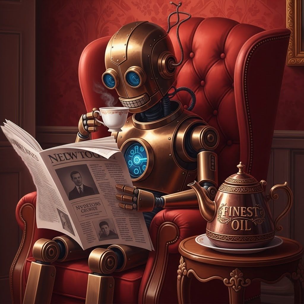 Relaxing with a cup of oil 😉