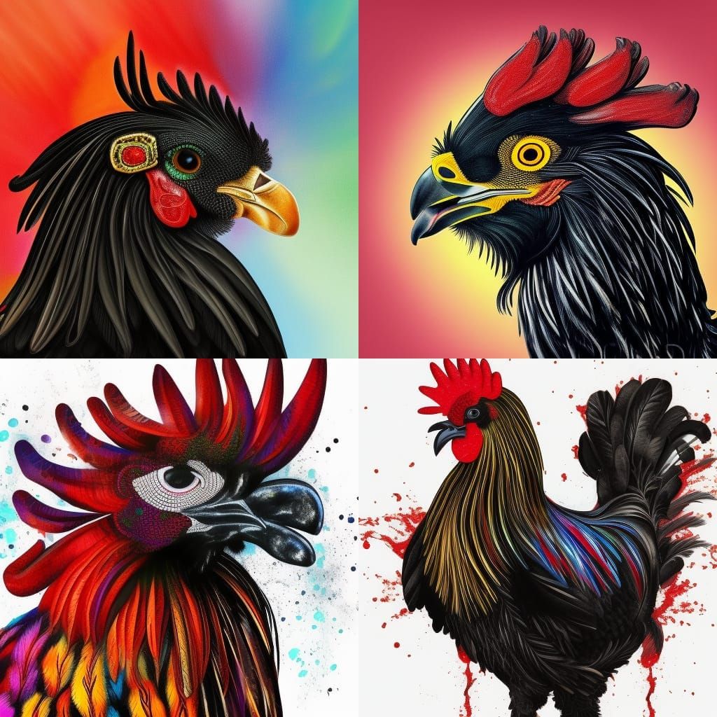 Mexican black rooster - AI Generated Artwork - NightCafe Creator