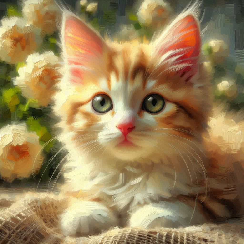 A Kitten Amongst Blossoms