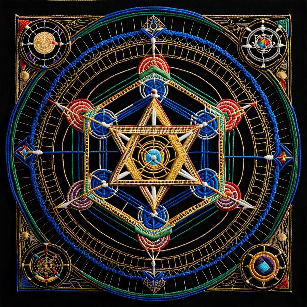 Metatron's Cube (embroidered) AI Generated Artwork NightCafe Creator