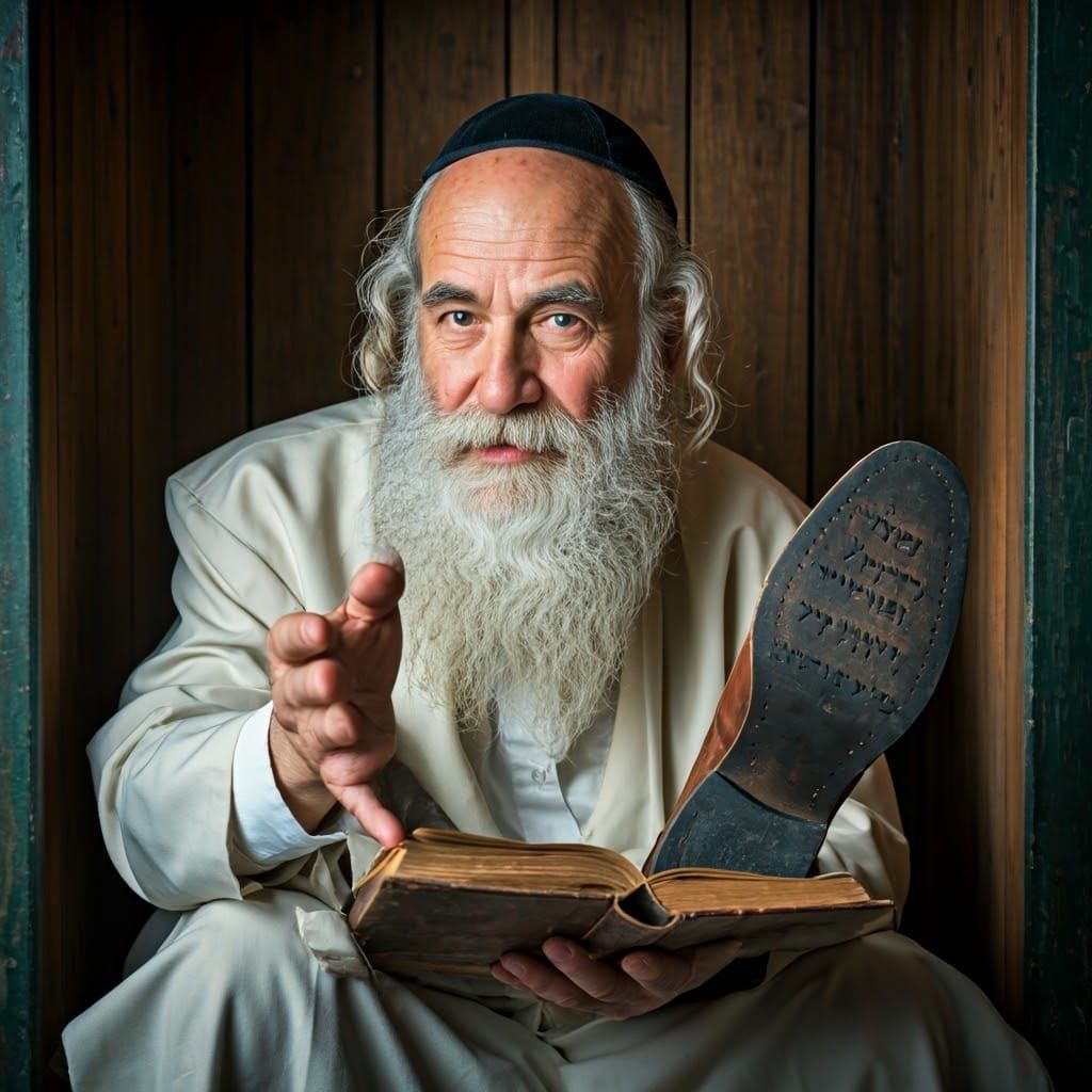 Elderly Jewish Man in Reverent Gesture Before the King