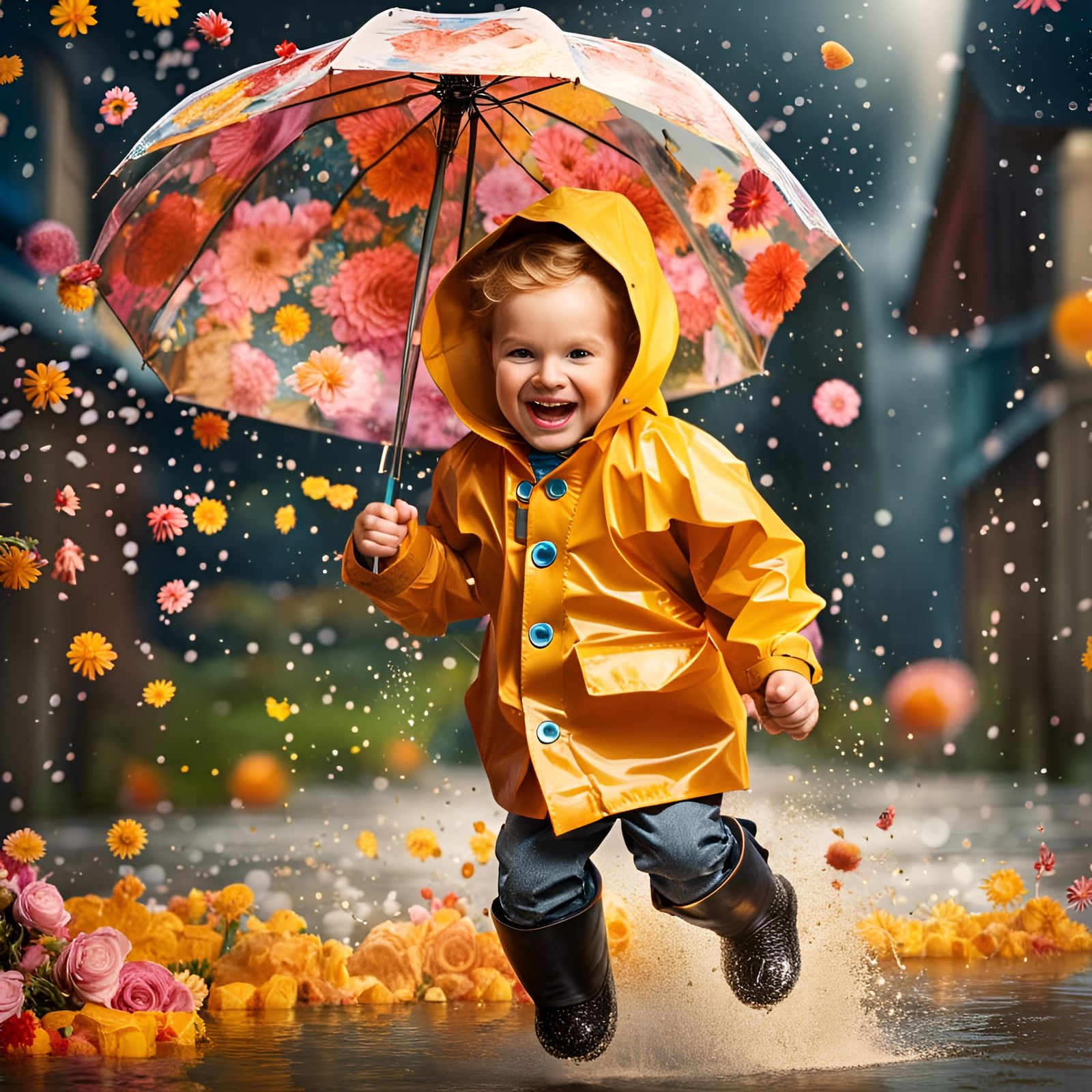Having fun in the rain   by @Pixel Picasso