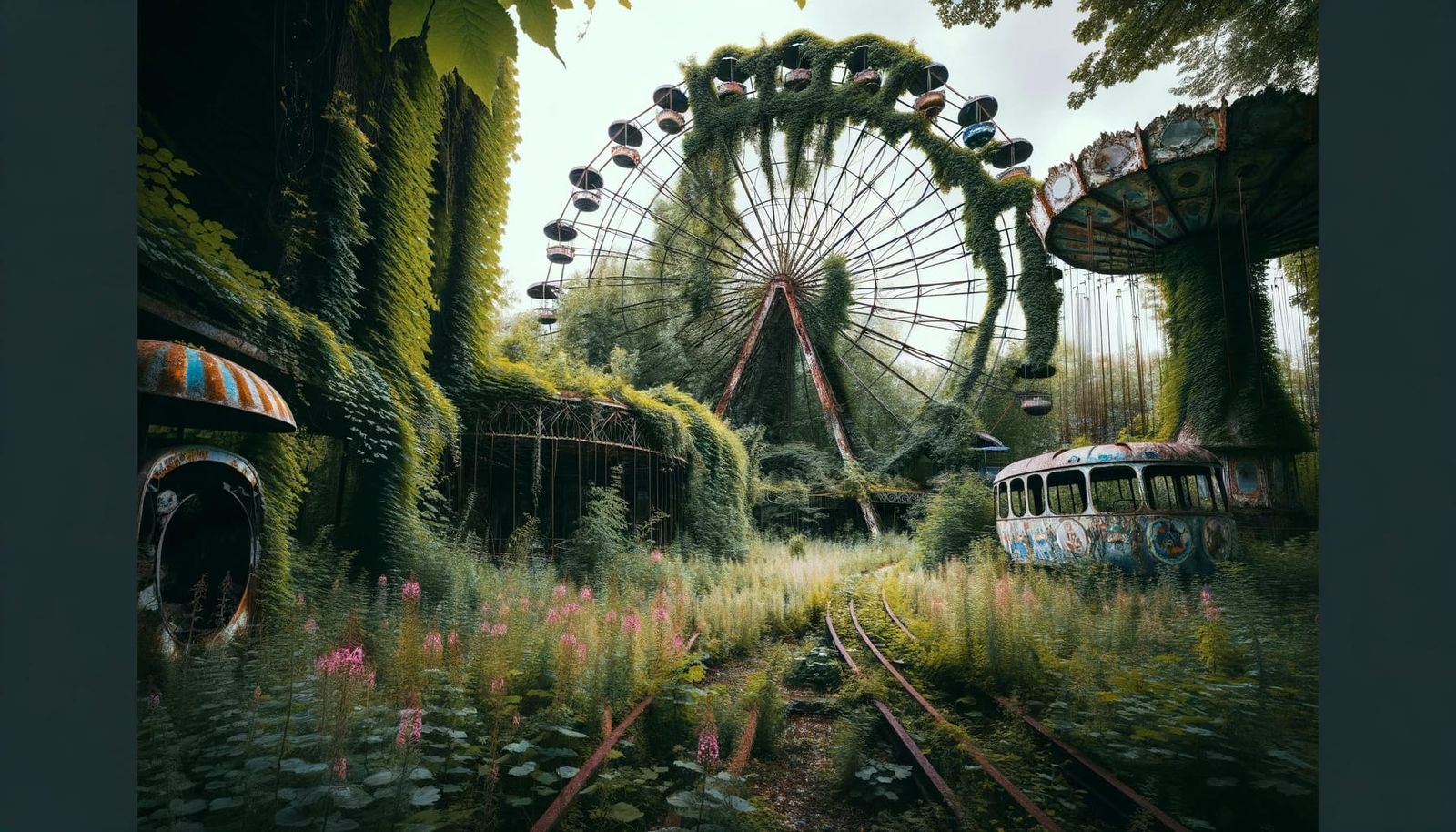 Eerie Abandoned Amusement Park Reclaimed by Nature