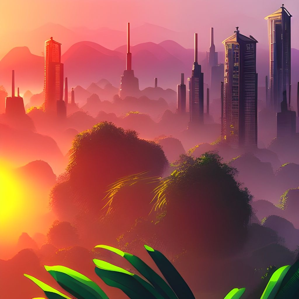 jungle-city-sunrise-trending-on-artstation-ai-generated-artwork