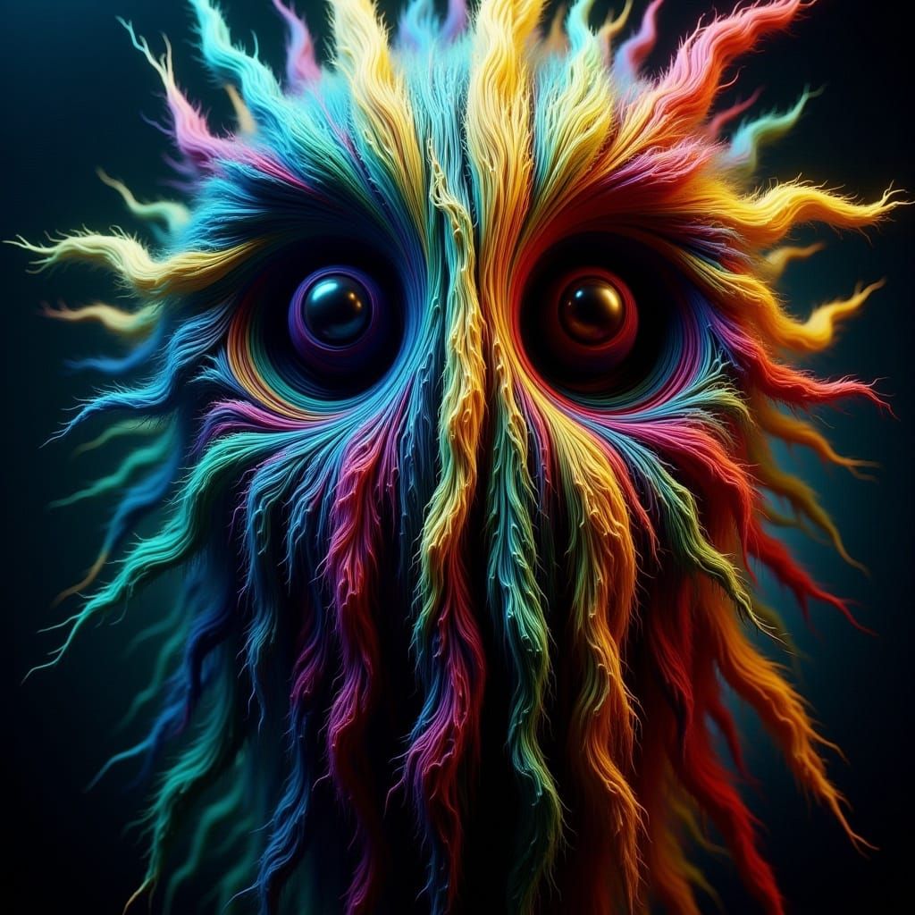 <lora:-Kaleidofuzz-:1.0>  Hyper-maximalism ▪ Ultra-detailed photorealistic ▪ Insane close-up ▪ Digital painting ▪ Ultra-wide-angle lens ▪ In...